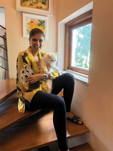 The Boozy Button Moony Floral Yellow Cotton Silk Top