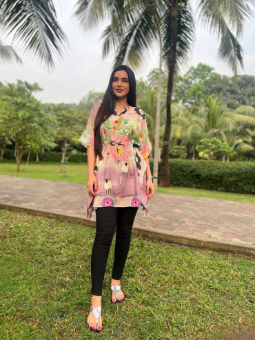 The Boozy Button Moo Pink Satin Silk Short Kaftan