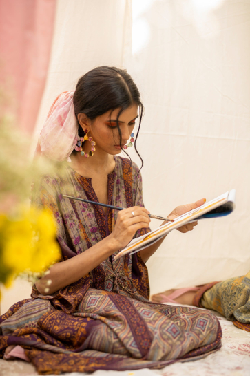 Boozy Banarasi Winter Kaftan