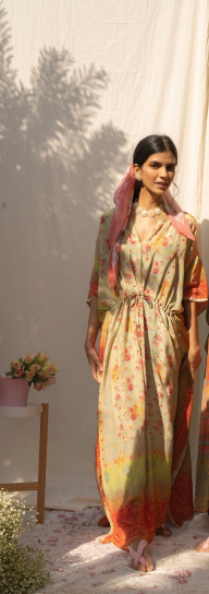 Sparkle Green Winter Kaftan