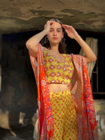 Ruby Long Cape Pant Top Set