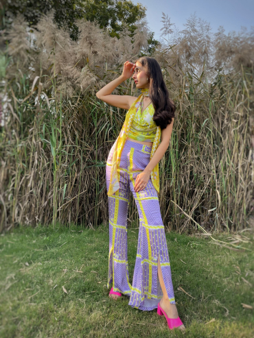 Esmé GenZ Crop top & pant set & Fly dupatta