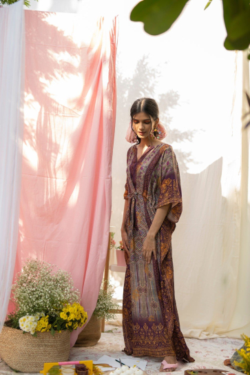 Boozy Banarasi Winter Kaftan
