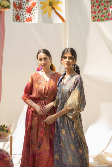 Nazakat Pink Banarasi Winter Kaftan