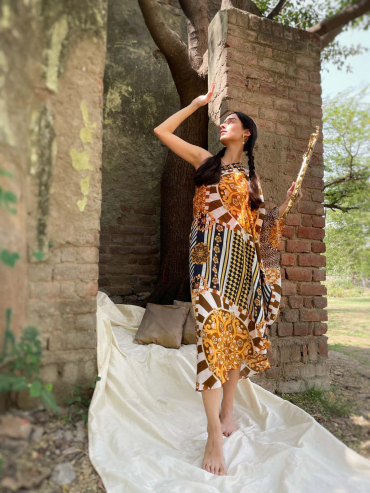 Gulnaar Off shoulder dress