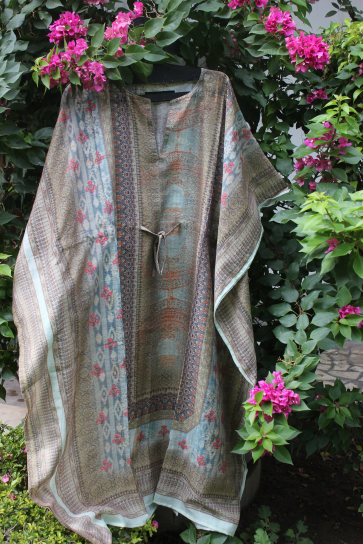 Brown & Blue Printed Kaftan