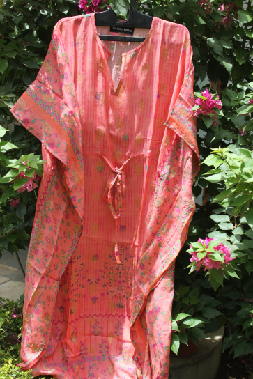 Pink Banarasi Kaftan