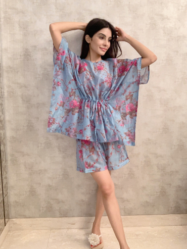 Blue Kaftan Leisure Set