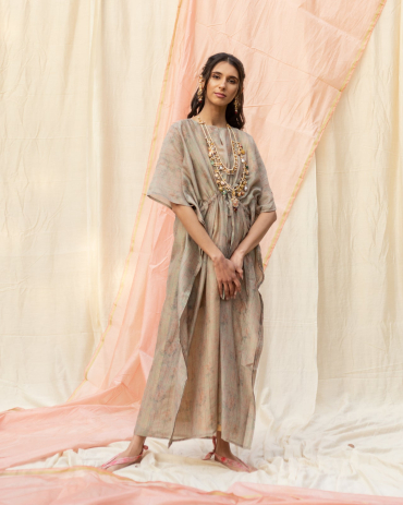 Light Grey Cotton Kaftan