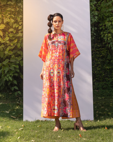 Orange Kaftan Pant set