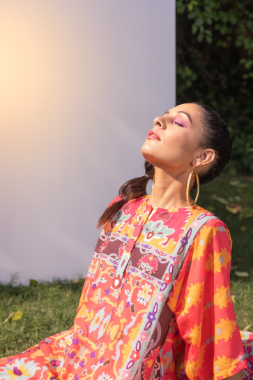 Orange Kaftan Pant set