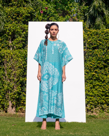 Blue Kaftan Pant set