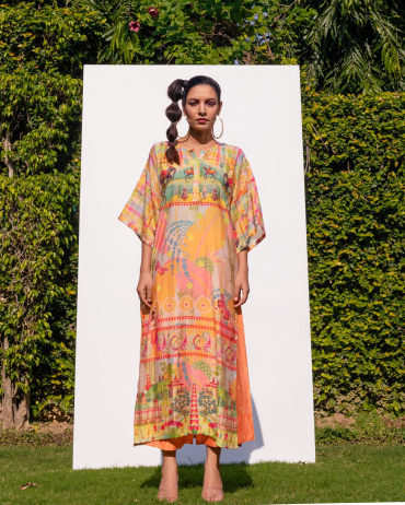 Orange Pink Kaftan Pant set