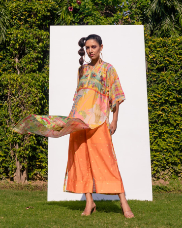Orange Pink Kaftan Pant set