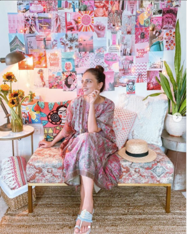 Deep Pink and Grey, Cotton Printed Kaftan