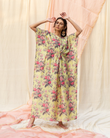 Garden Yellow Paradise Kaftan