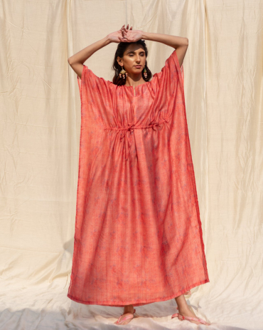 Orange Pink Cotton Kaftan