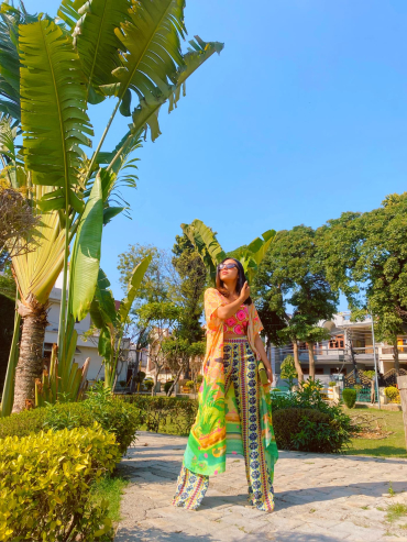 Villa Long Cape Pant Set