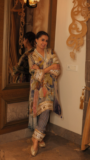 The Boozy Button Rohi Blue Cotton Silk Kurta Salwar Dupatta Set