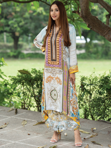 The Boozy Button Rishana White Cotton Silk Suit Set