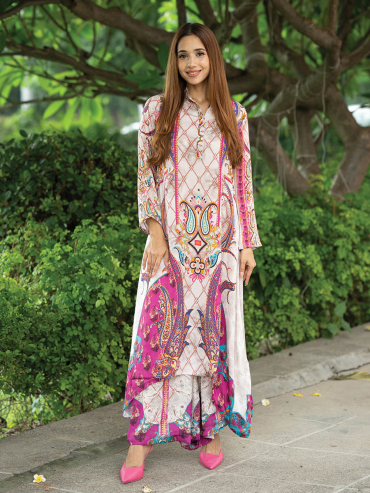 The Boozy Button Dia Pink Cotton Silk Kurta Pant