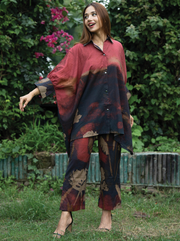 The Boozy Button Italy Red Linen Co Ord Set