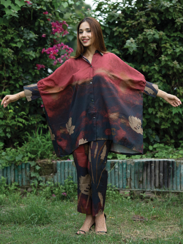 The Boozy Button Italy Red Linen Co Ord Set