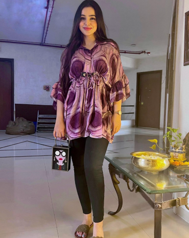 The Boozy Button Charlie Purple Cotton Silk Top Plus Size