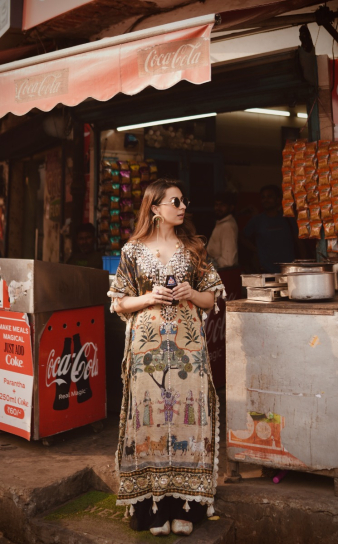 The Boozy Button Coca Cola Cotton Silk Kaftan