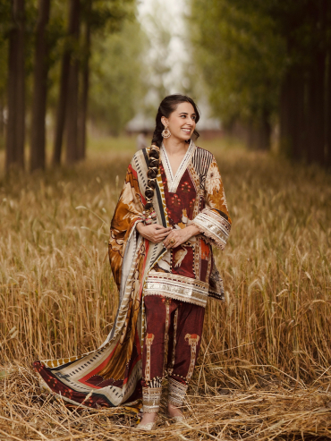 The Boozy Button Ud Daa Punjab Brown Cotton Silk Kurta Pant