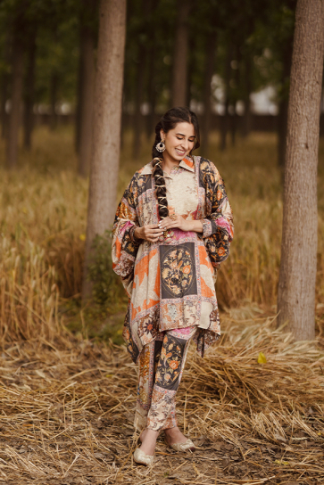 The Boozy Button Mein Brown Cotton Silk Co Ord Set