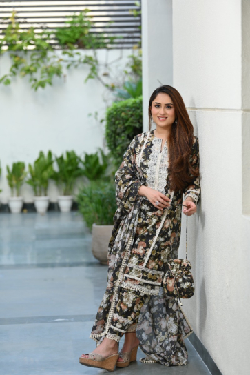 The Boozy Button Geet Black Linen Kurta Pant