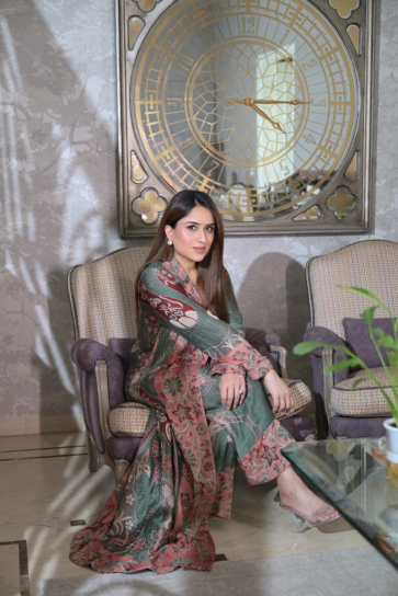 The Boozy Button Girdhari Kashmiri Pink Woollen Winter Coord Set