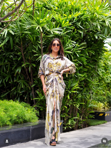 The Boozy Button Haseen yellow cotton silk dress