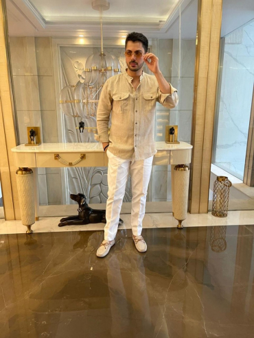 The Boozy Button Jackson Formal Cream Linen Shirt With Double Pockets