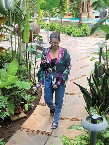 The Boozy Button Jules Floral Black Cotton Silk Top Plus Size