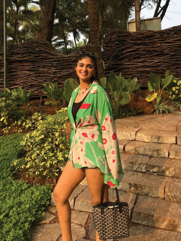 The Boozy Button Cutie Floral Green Cotton Silk Top Plus Size