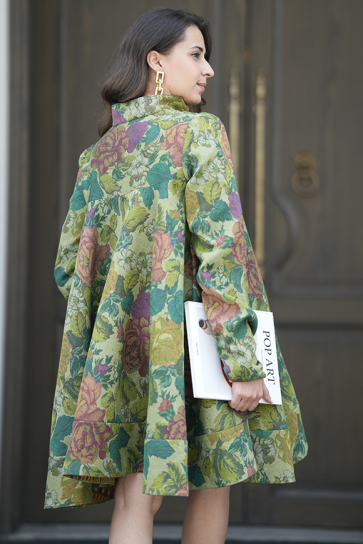 The Boozy Button Sunn Mere Dil Green Cotton Handloom Dress