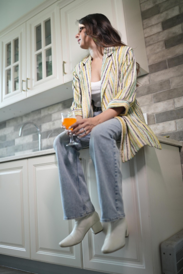 The Boozy Button Vanguard Yellow Cotton Handloom Blazer