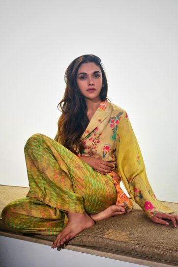 Buy RheAna Green Satin Robe And Pant Set Online  Aza Fashions