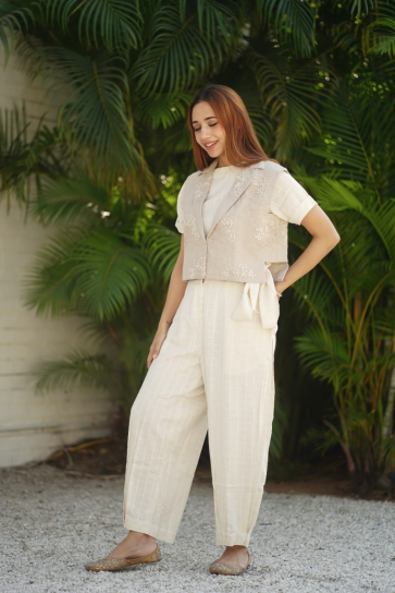 Zuri Knotted Organic Linen Coord Set